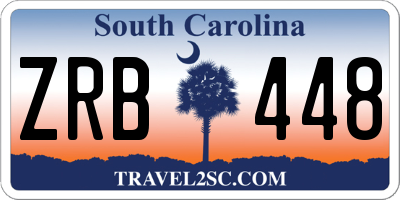 SC license plate ZRB448