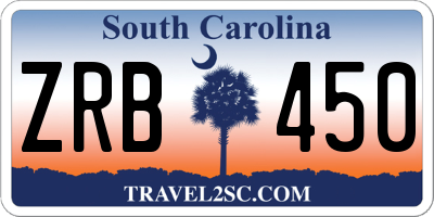 SC license plate ZRB450