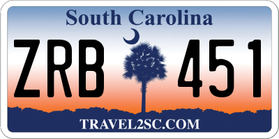 SC license plate ZRB451