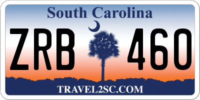 SC license plate ZRB460