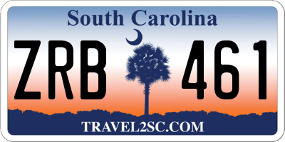 SC license plate ZRB461