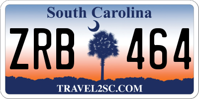 SC license plate ZRB464