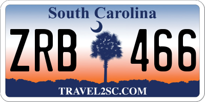 SC license plate ZRB466