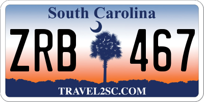 SC license plate ZRB467