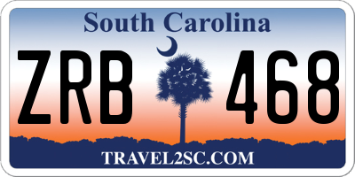 SC license plate ZRB468