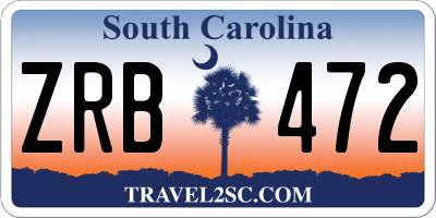 SC license plate ZRB472