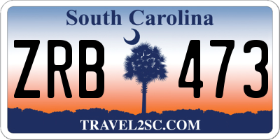 SC license plate ZRB473