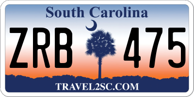 SC license plate ZRB475