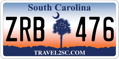 SC license plate ZRB476