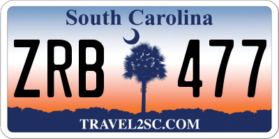 SC license plate ZRB477