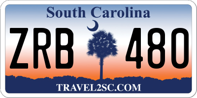 SC license plate ZRB480