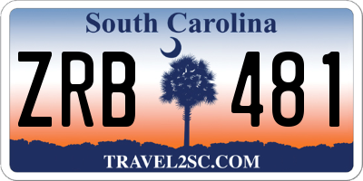 SC license plate ZRB481