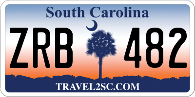 SC license plate ZRB482