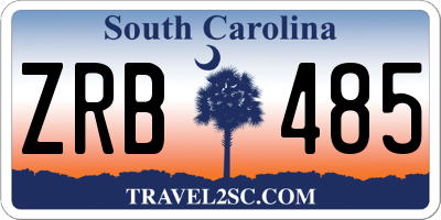 SC license plate ZRB485