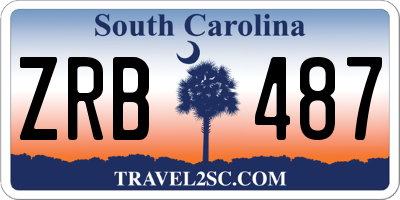 SC license plate ZRB487