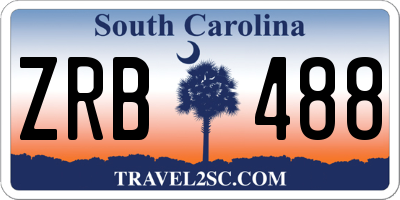 SC license plate ZRB488