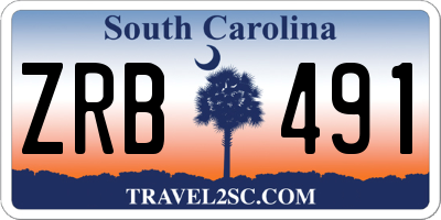 SC license plate ZRB491