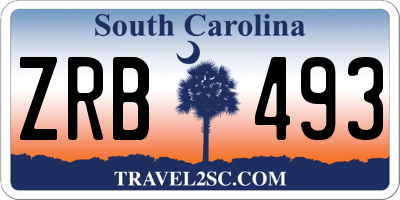 SC license plate ZRB493