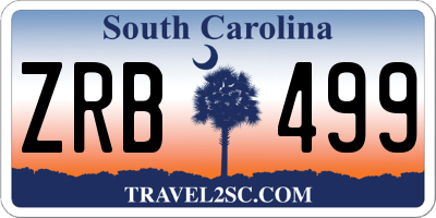 SC license plate ZRB499