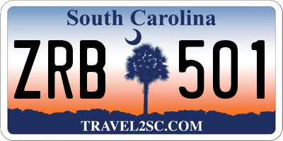 SC license plate ZRB501