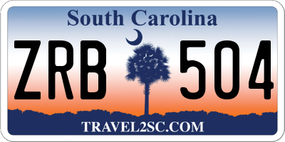 SC license plate ZRB504