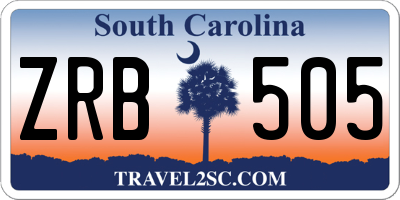 SC license plate ZRB505