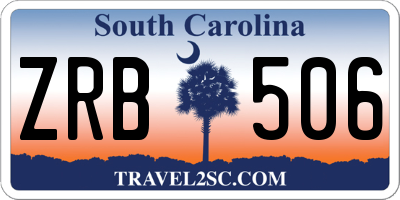 SC license plate ZRB506