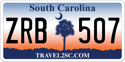 SC license plate ZRB507