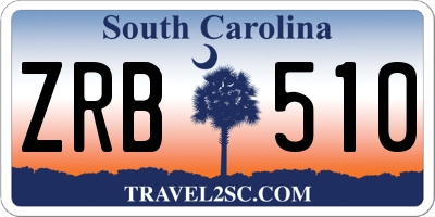SC license plate ZRB510
