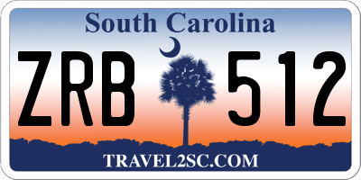 SC license plate ZRB512