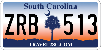 SC license plate ZRB513