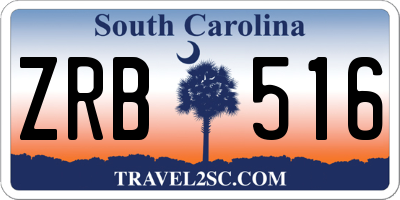 SC license plate ZRB516