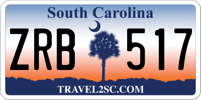 SC license plate ZRB517