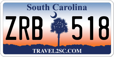 SC license plate ZRB518