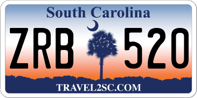 SC license plate ZRB520