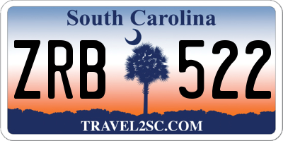 SC license plate ZRB522