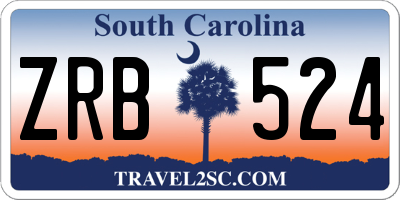 SC license plate ZRB524