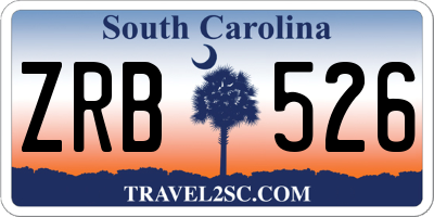 SC license plate ZRB526