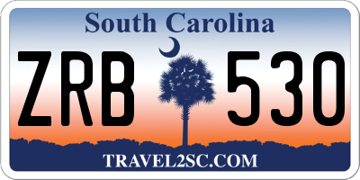 SC license plate ZRB530