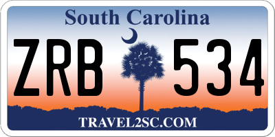 SC license plate ZRB534