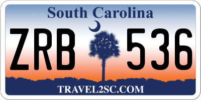 SC license plate ZRB536