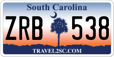 SC license plate ZRB538