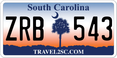 SC license plate ZRB543