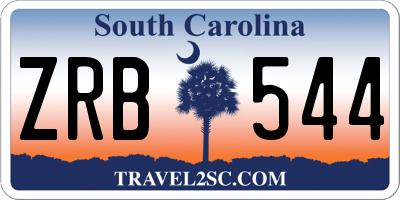 SC license plate ZRB544