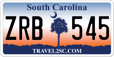 SC license plate ZRB545