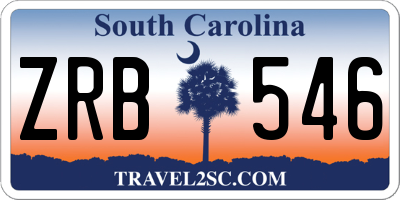 SC license plate ZRB546