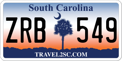 SC license plate ZRB549