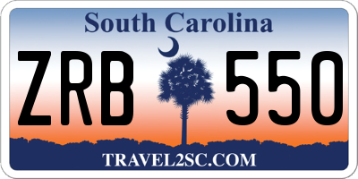 SC license plate ZRB550
