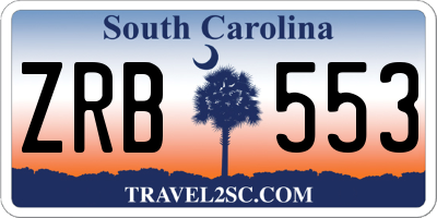 SC license plate ZRB553