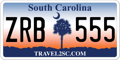 SC license plate ZRB555